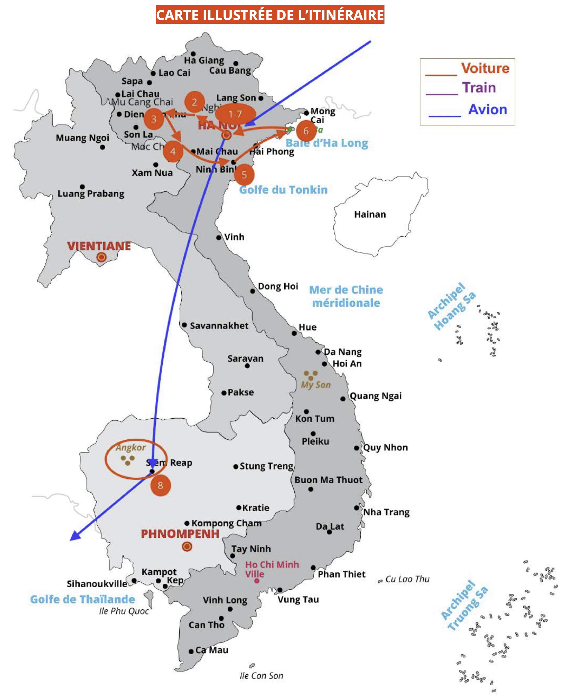Map combiné Vietnam Cambodge
